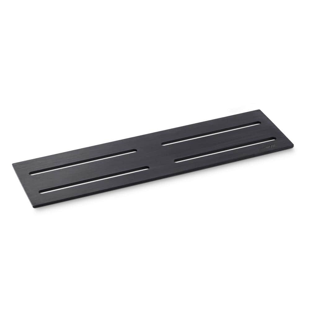 Matte Black Anodized Aluminum Shelf with Slots