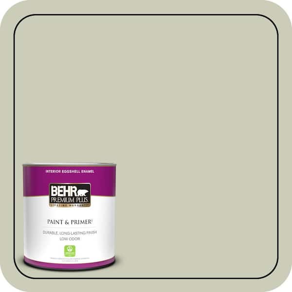 BEHR PREMIUM PLUS 1 qt. #S380-2 Morning Zen Eggshell Enamel Low Odor Interior Paint & Primer