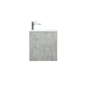 Timeless Home 24 in. W Single Bath Vanity in Concrete Grey with Engineered Stone Vanity Top in Ivory with White Basin