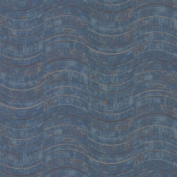 Brewster Geometrics Blue Wallpaper Sample