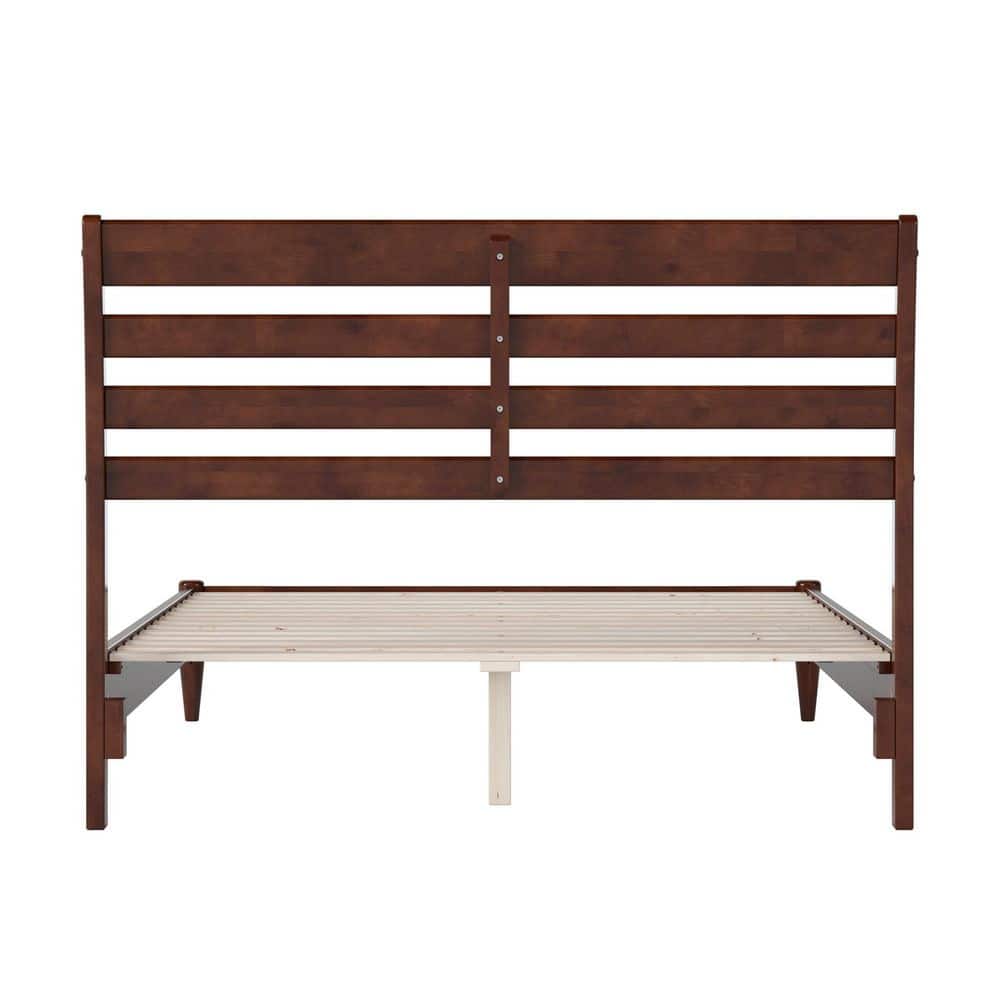Savannah Walnut Full Solid Wood Low Profile Platform Bed