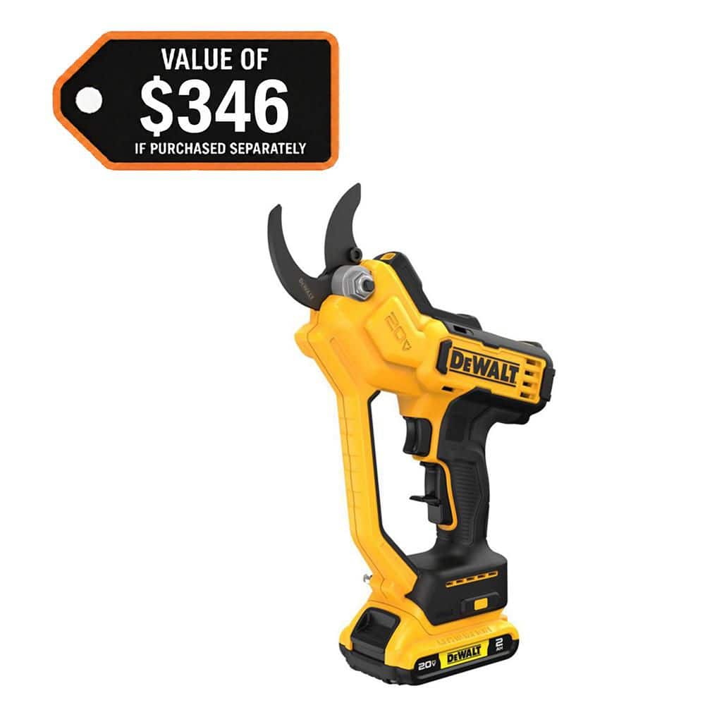 DEWALT 20-Volt MAX 1 -1/2 in. Capacity Cordless Battery Powered Pruner Kit with 2.0 Ah Battery and Charger