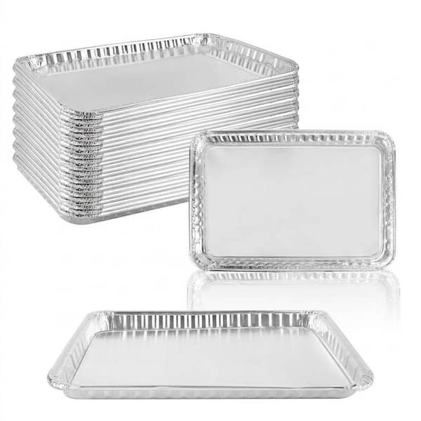 24 Pack 16 x 11 in. Aluminum Disposable Cookie Sheets for Baking and Roasting, Grilling Pans for Brownies