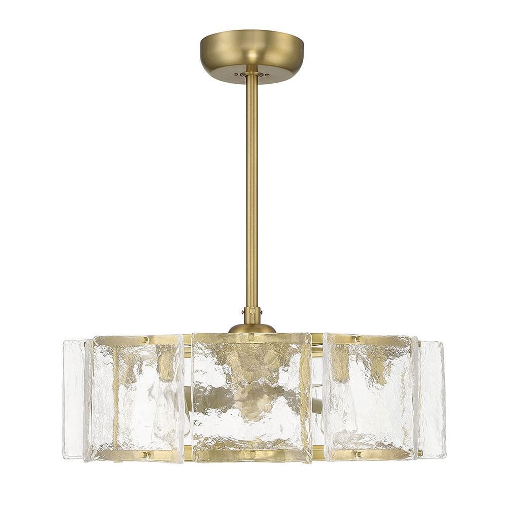 Genry 27" Warm Brass LED Chandelier Fan with Remote