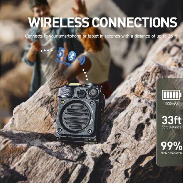MUZEN Wild Mini Rugged Waterproof Bluetooth Portable Speaker
