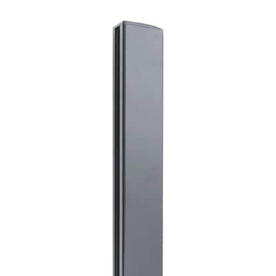 Quick Screen 0.20 ft. x 0.20 ft. x 7.83 ft. Slate Gray Aluminum 2-Way Post for Fence Panels