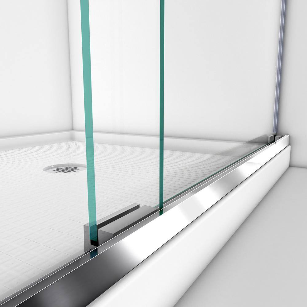 Charisma 60" Frameless Clear Glass Sliding Shower Kit with Brushed Nickel Hardware