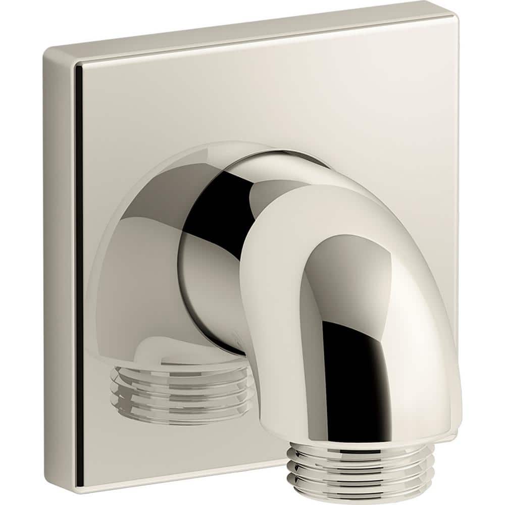 Loure 1/2 in. Brass 90-Degree Hub Brass Wall-Mount Supply Elbow with Check Valve in Vibrant Polished Nickel price history on PriceWatchPro