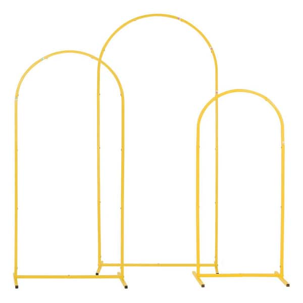 Arch Backdrop Stand, Set of 3,6/5/4 ft., Stable Structure, Easy Assembly, Gold Arch 15.75 in. x 31.5 in. Metal Arbor
