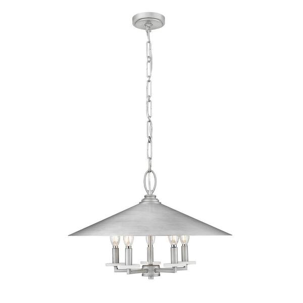 Unbranded - Rialto 22 in. Signature Pewter 5 Light Pendant with Signature Pewter Steel Shade