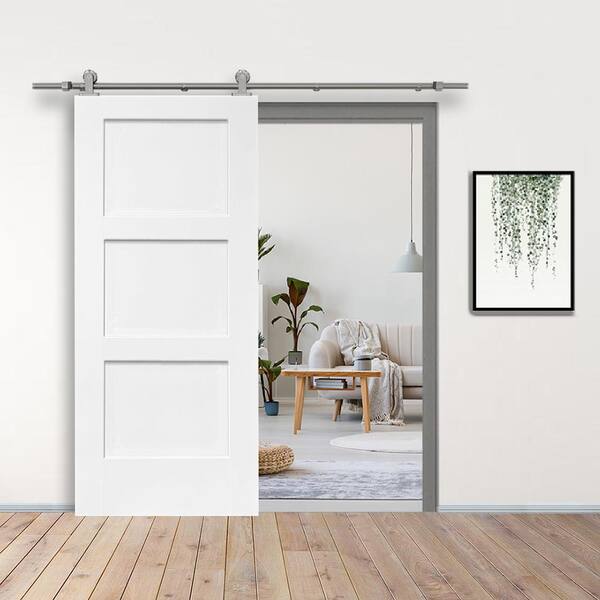 30 x 80 Wood Barn Door, Sliding Barn Door with All Hardware Kit