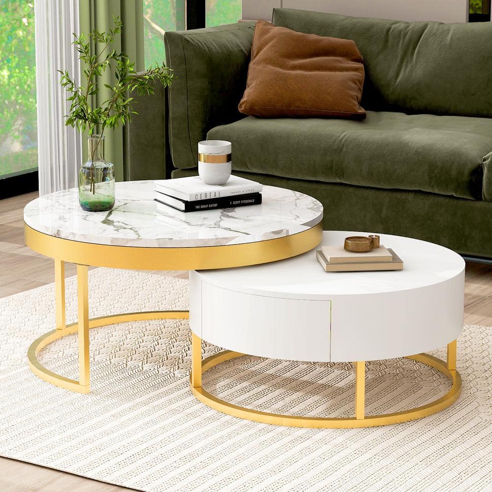 Wooden brown and white Center Table For Living Room, For Home, With Storage