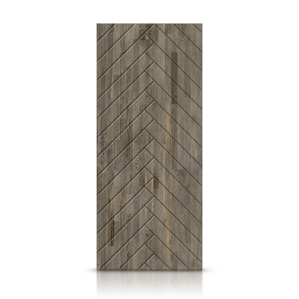 CALHOME 42 in. x 84 in. Hollow Core Weather Gray Stained Pine Wood Interior Door Slab