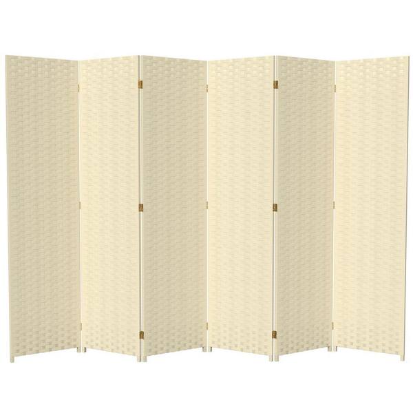 RED LANTERN 6 ft. Cream 6-Panel Room Divider SSFIBER-6P-CRM - The Home ...
