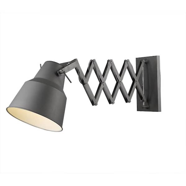 13.75 in. Gray Indoor Plug-in Sconce with No Bulbs Included