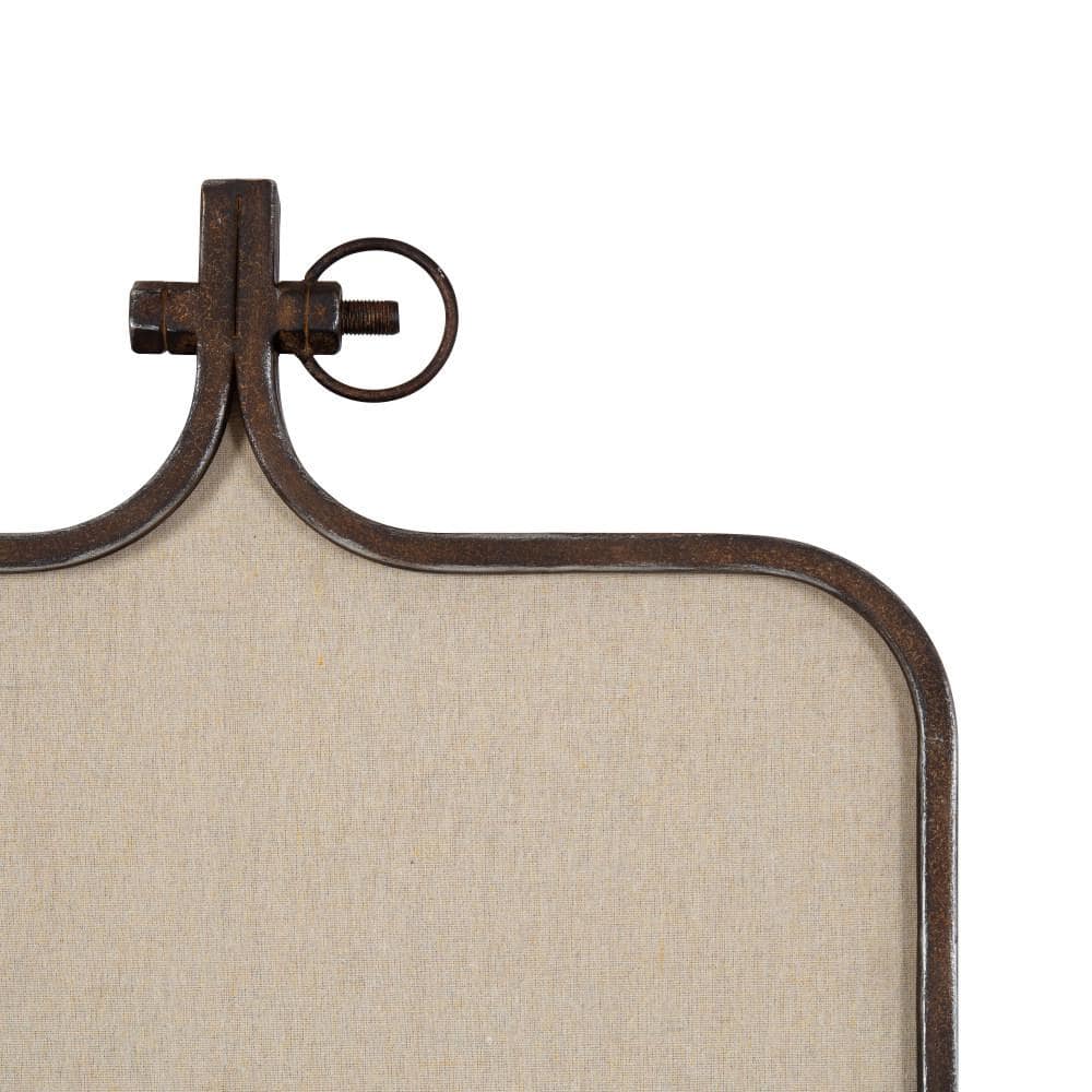 Rustic Bronze Metal Framed Fabric Pinboard, 20x35