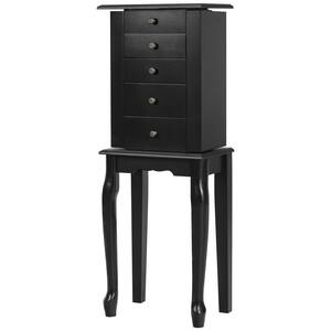 Black Jewelry Cabinet Armoire Storage Box Chest Standing Dressing Organizer Mirror 13 in. x 9 in. x 34 in.