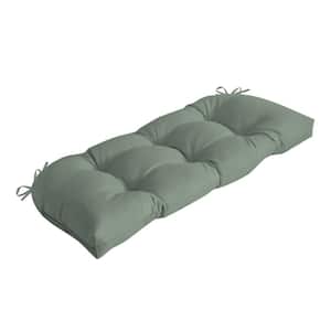 Earth Fiber Outdoor Wicker Rectangular Settee Cushion, Sage Green Texture