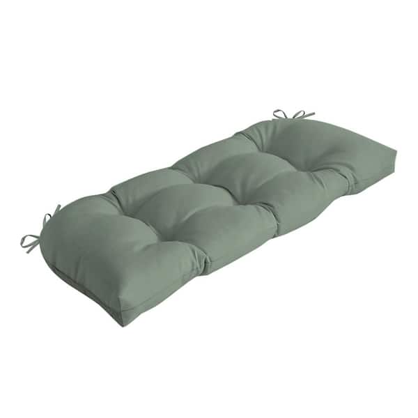 ARDEN SELECTIONS Earth Fiber Outdoor Wicker Rectangular Settee Cushion, Sage Green Texture