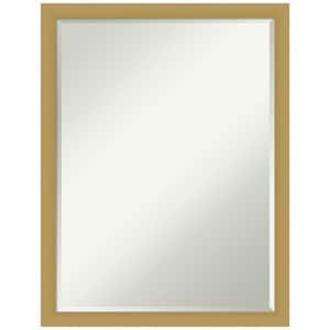 Grace Brushed Gold Narrow 20 in. x 26 in. Petite Bevel Classic Rectangle Framed Wall Mirror in Gold