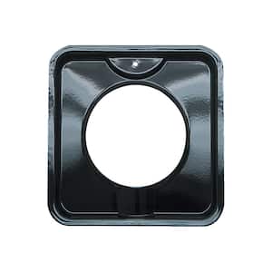 7.75 in. Gas Square Drip Pan in Black Porcelain