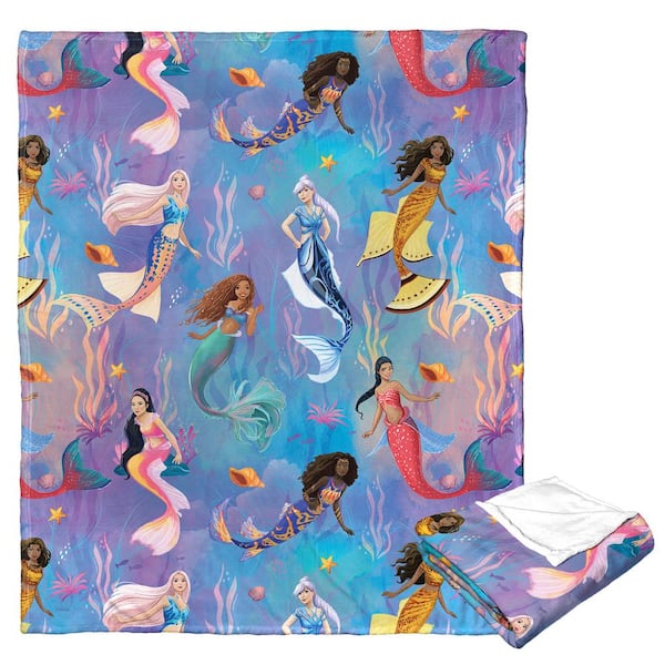 THE NORTHWEST GROUP Little Mermaid Daughters Triton Silk Touch Multi-Colored Throw Blanket