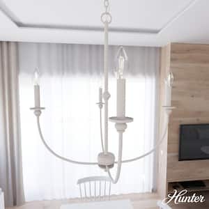 Southcrest 4-Light Distressed White Chandelier