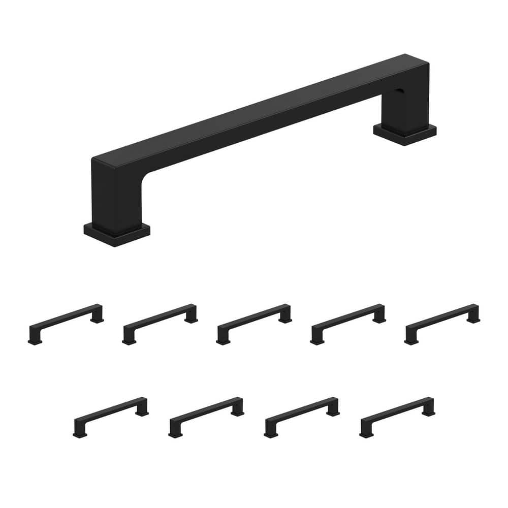 Matte Black Modern Cabinet Pulls with Mounting Hardware