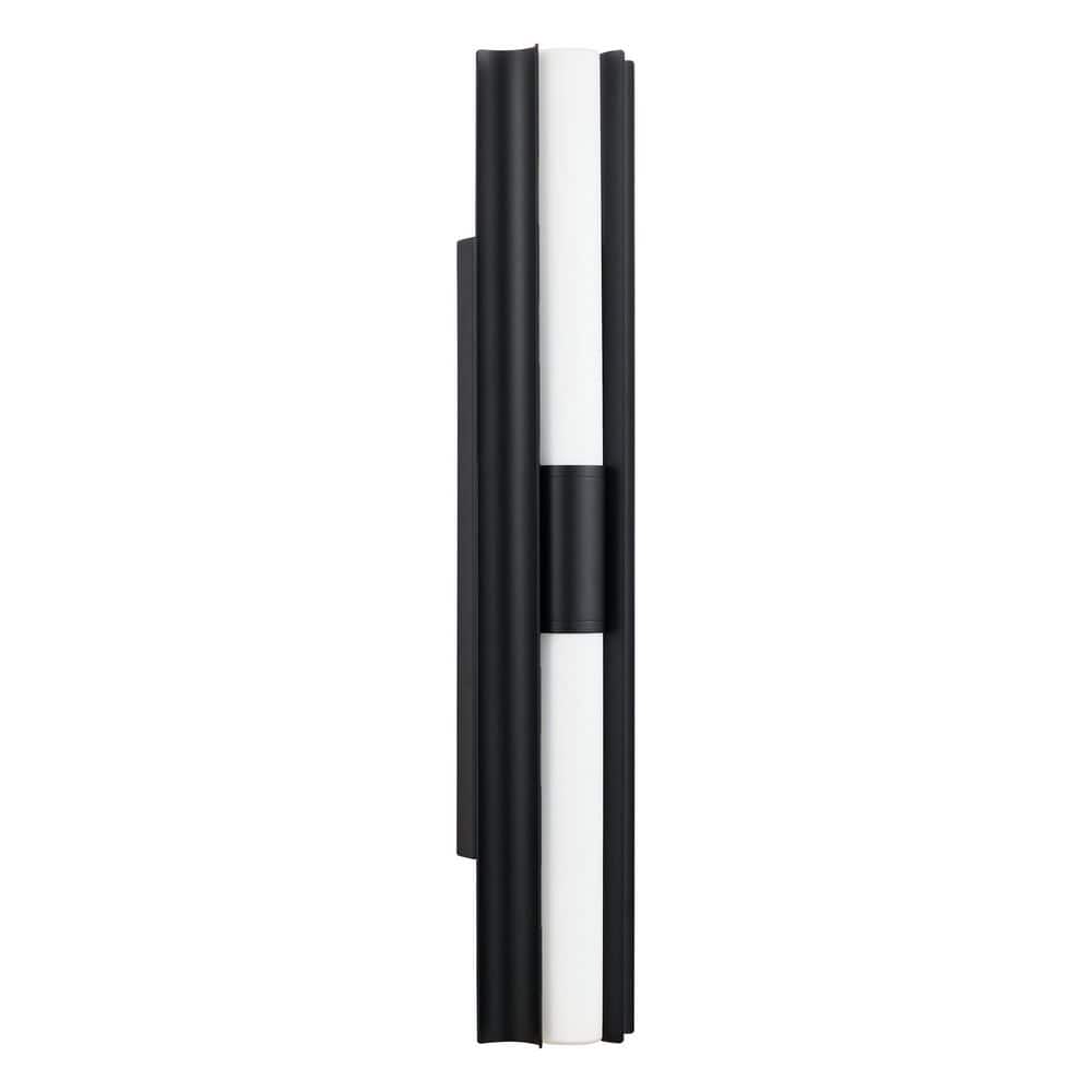 Colton 30-inch 2-light Textured Black 5CCT LED Vanity Light with Etched Opal Glass Shades price history on PriceWatchPro
