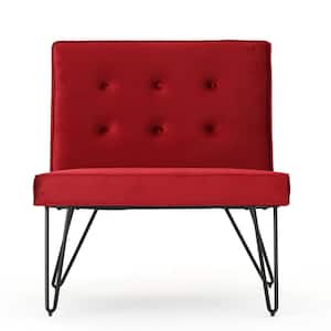 Darrow Berry Velvet Armless Club Chair