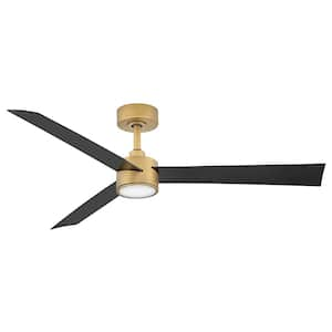 Speck 52.0 in. Indoor/Outdoor Integrated LED Heritage Brass Ceiling Fan with Remote Control