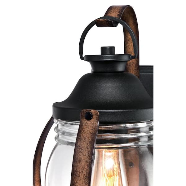 Westinghouse Canyon 1-Light Textured Black and Barnwood Outdoor