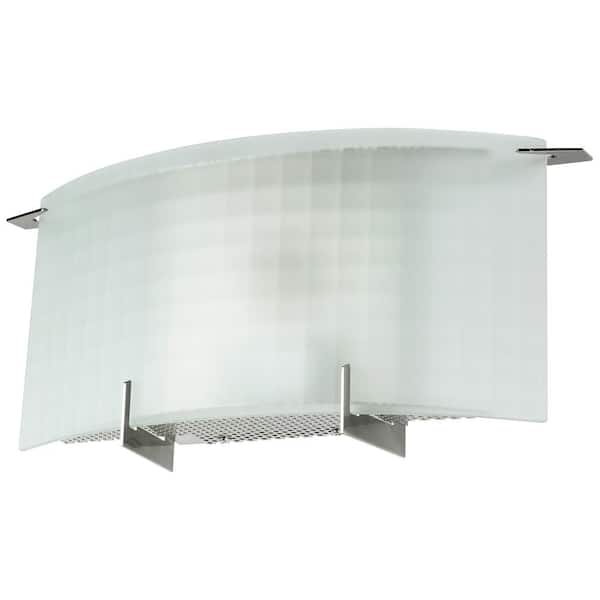 Sunlite 14 in. Brushed Nickel Warm White 3000K Dimmable ETL Listed Curved Glass LED Wall Light Sconce Fixture