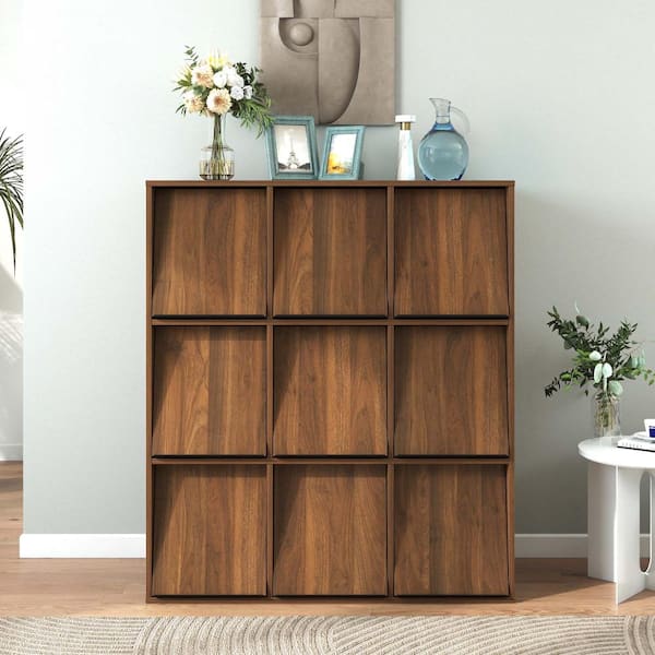 XUJMK 39 in. W x 15 in. D x 44 in. H Linen Cabinet, 3 × 3 Cubby