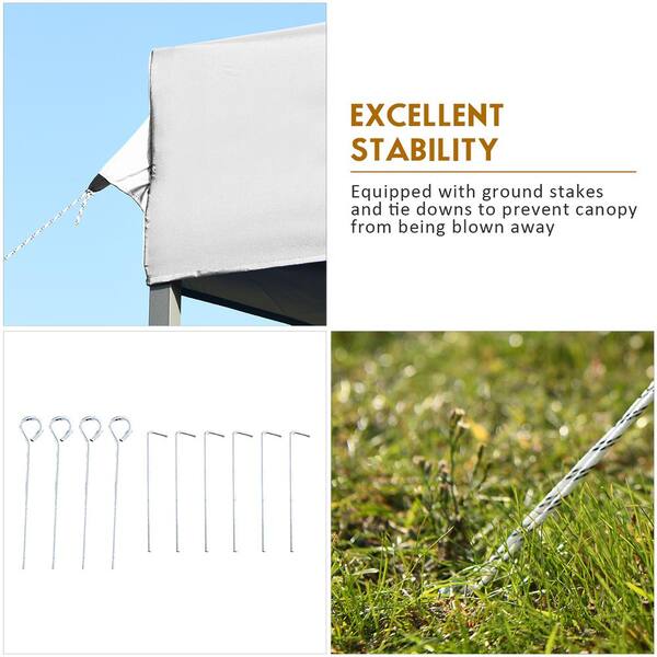 Costway 10 ft. x 10 ft. White Pop-Up Canopy GHMHSKU00505