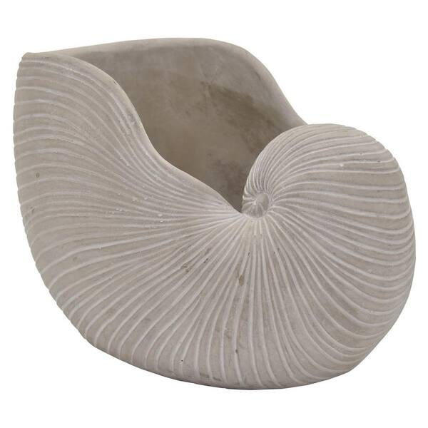 THREE HANDS 12 in. L x 7 in. W x 9 in. H Gray Resin/Magnesium Shell Planter