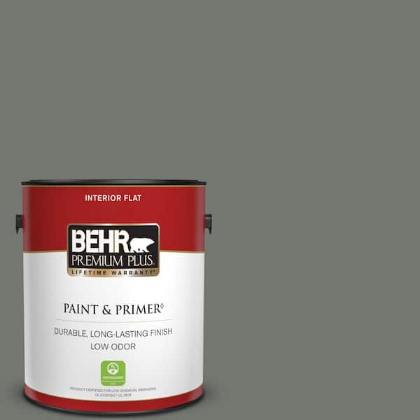 BEHR PREMIUM PLUS 1 gal. #T17-13 In the Woods Flat Low Odor Interior Paint & Primer