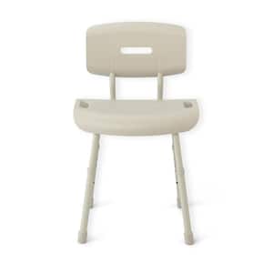 Euro Style Shower Chair with Microban for Disabled, Seniors and Elderly, Supports up to 300 lbs.. Off White