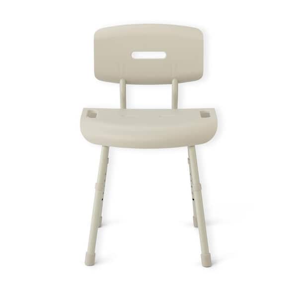 MARTHA STEWART Euro Style Shower Chair with Microban for Disabled, Seniors and Elderly, Supports up to 300 lbs.. Off White