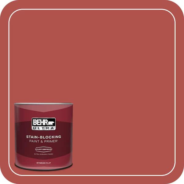 BEHR ULTRA 1 qt. #BIC-48 Fortune Red Extra Durable Flat Interior Paint & Primer