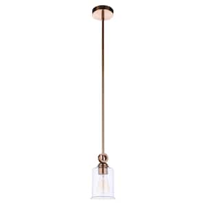 Romero 60 Watt 1 Light Satin Brass Finish Dining/Kitchen Island Mini Pendant Light w/Clear Glass, No Bulbs Included