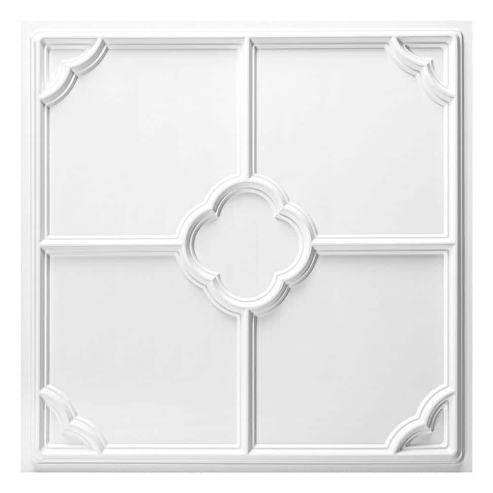 White 2 x 2 ft. 3D Geometric Decorative PVC Drop Ceiling Tile for Living Room, Bedroom, Restaurant (48 sq. ft./ Case) price history on PriceWatchPro