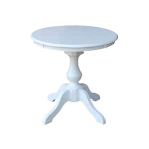 Sophia White Pedestal Solid Wood Dining Table