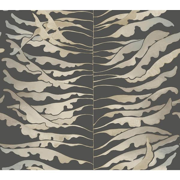 York Wallcoverings Leaf Column Black Wallpaper Roll
