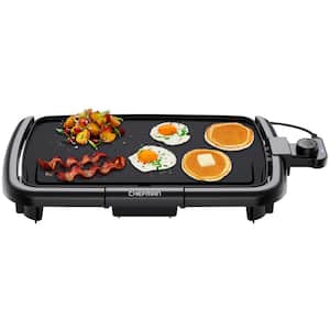 160 Sq. in. Black Electric Griddle with Non-Stick Surface and Temperature Control