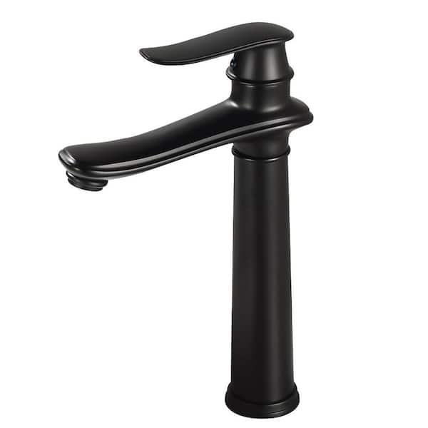 AKLFGN Single Handle Single Hole Bathroom Vessel Sink Faucet, Waterfall Bathroom Sink Faucet in Matte Black