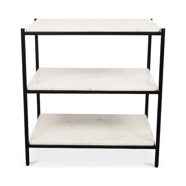 Thomas, White Marble and Iron, 22 in. W Nightstand