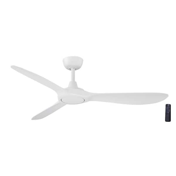 Tager 52 in. Smart Indoor/Outdoor Matte White Ceiling Fan without Light with Remote Powered by Hubspace