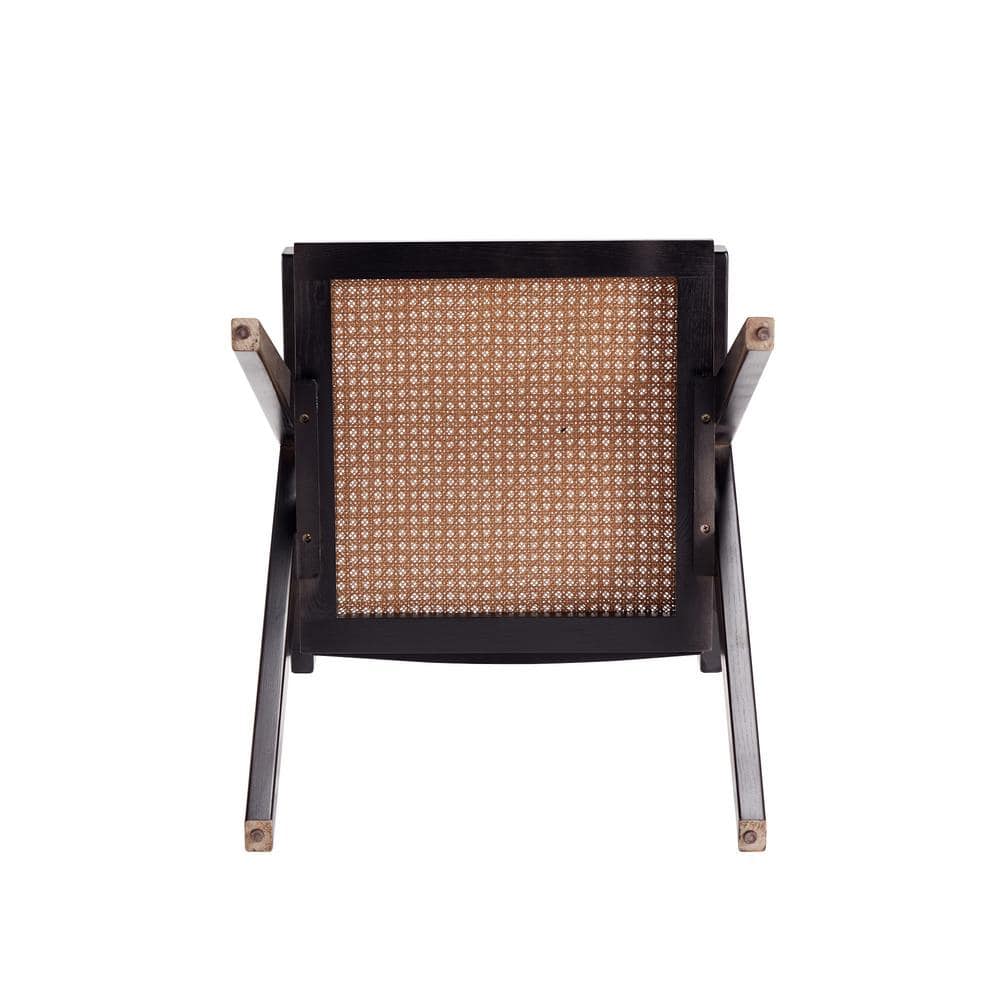 Hamlet Black and Natural Cane Rattan Dining Arm Chair Set of 2