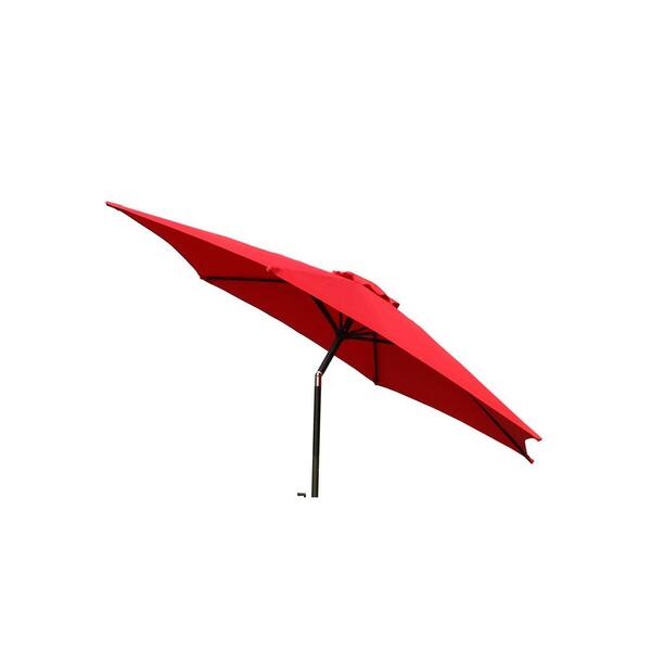 Jushua 9 ft. Aluminum Tilt Patio Umbrella with Carry Bag in Red ZY